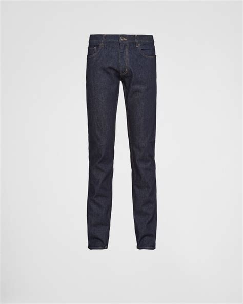 prada jeans with leather insignia|Comfort denim five.